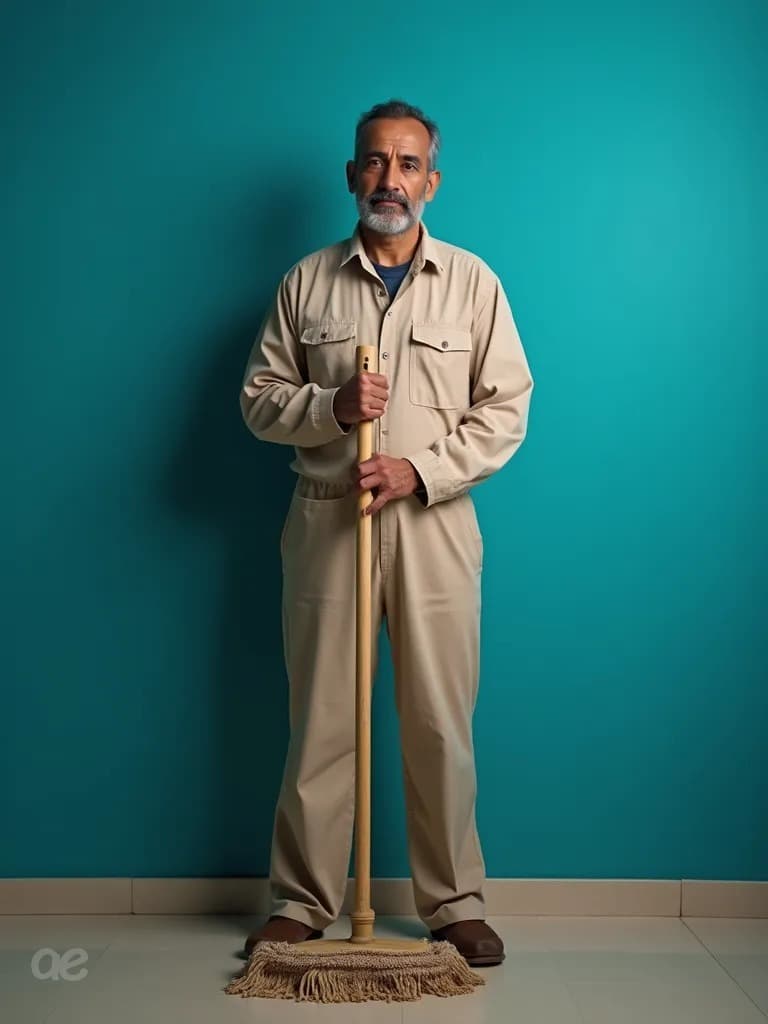 Homme de ménage Hanæ, portrait de métier