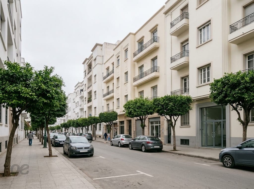 Une rue résidentielle de Casablanca