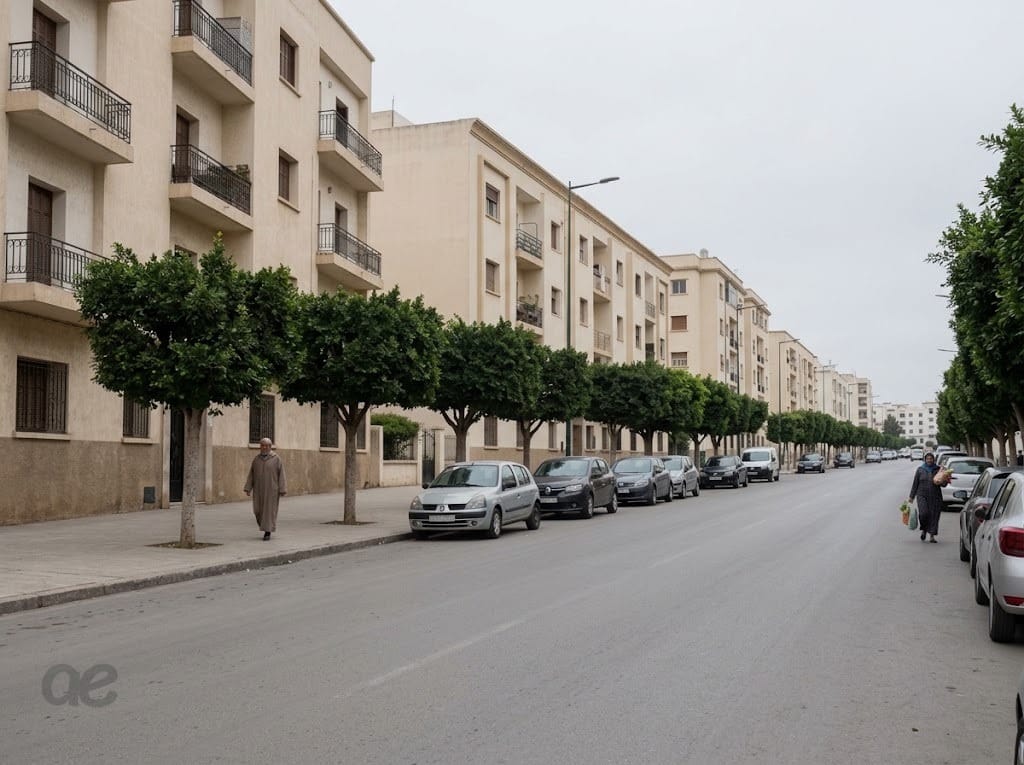 Une rue résidentielle de Fès