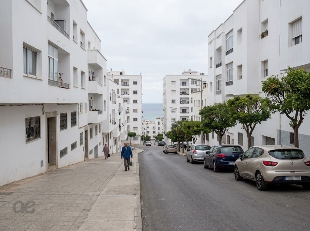 Une rue résidentielle de Tanger